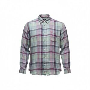 Vineyard Vines Linen Murray Shirt XL Madras Plaid Men's Classic Fit Long Sleeve